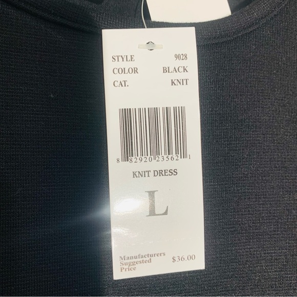 NEW-Contact New York Black Short Sleeve Dress SZ L - Picture 4 of 6